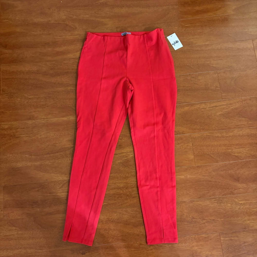 Vylette Red Skinny Stretch Pants